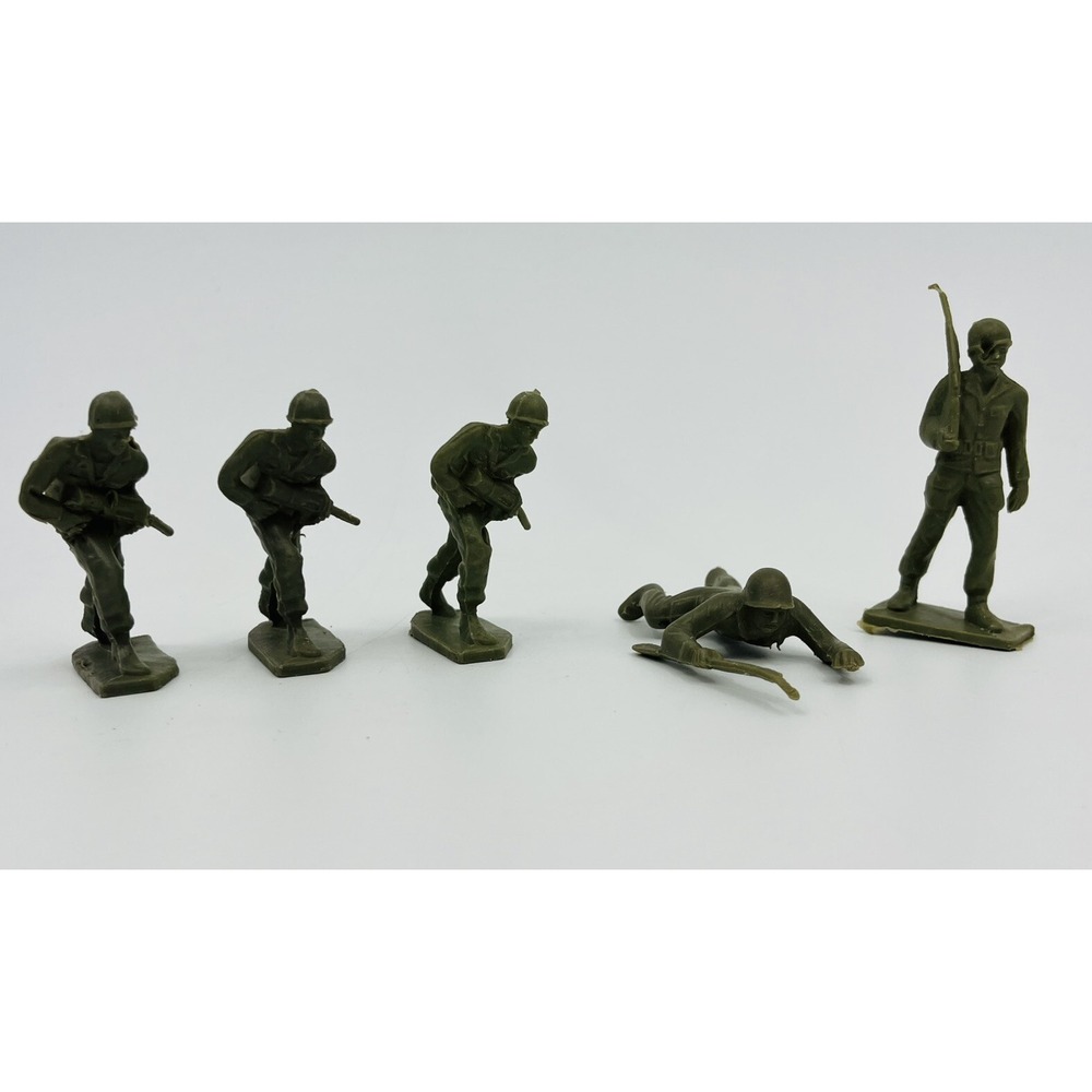 Vintage Tim Mee Toy Military Army Plastic Soldiers 2.5-3.0" Lot of 5